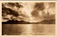 Sunset On "Inside Passage" To Alaska AK RPPC UNP Vtg Postcard