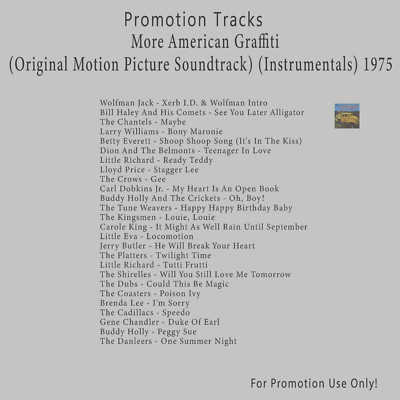 2 CD Soundtrack.. White CD. More American Graffiti 1975 Instrumentals+Acapellas