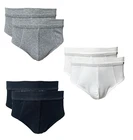 Kumpf Men's Brief 2 Pack Gray White Black Cotton Size S M L XL 2XL