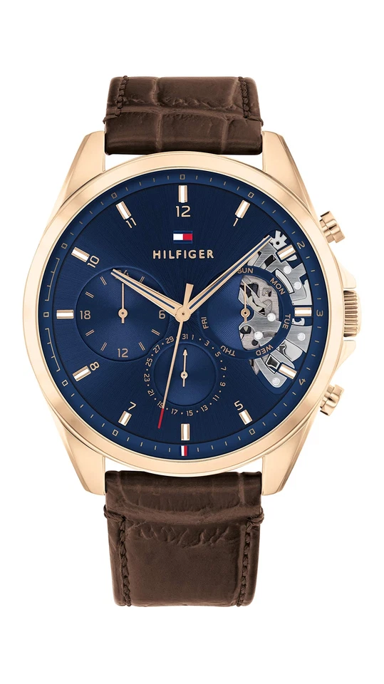 Tommy Hilfiger Reloj Baker 1710453 Cinturón Cuero Azul Marino Cuarzo Foto 2 de 4