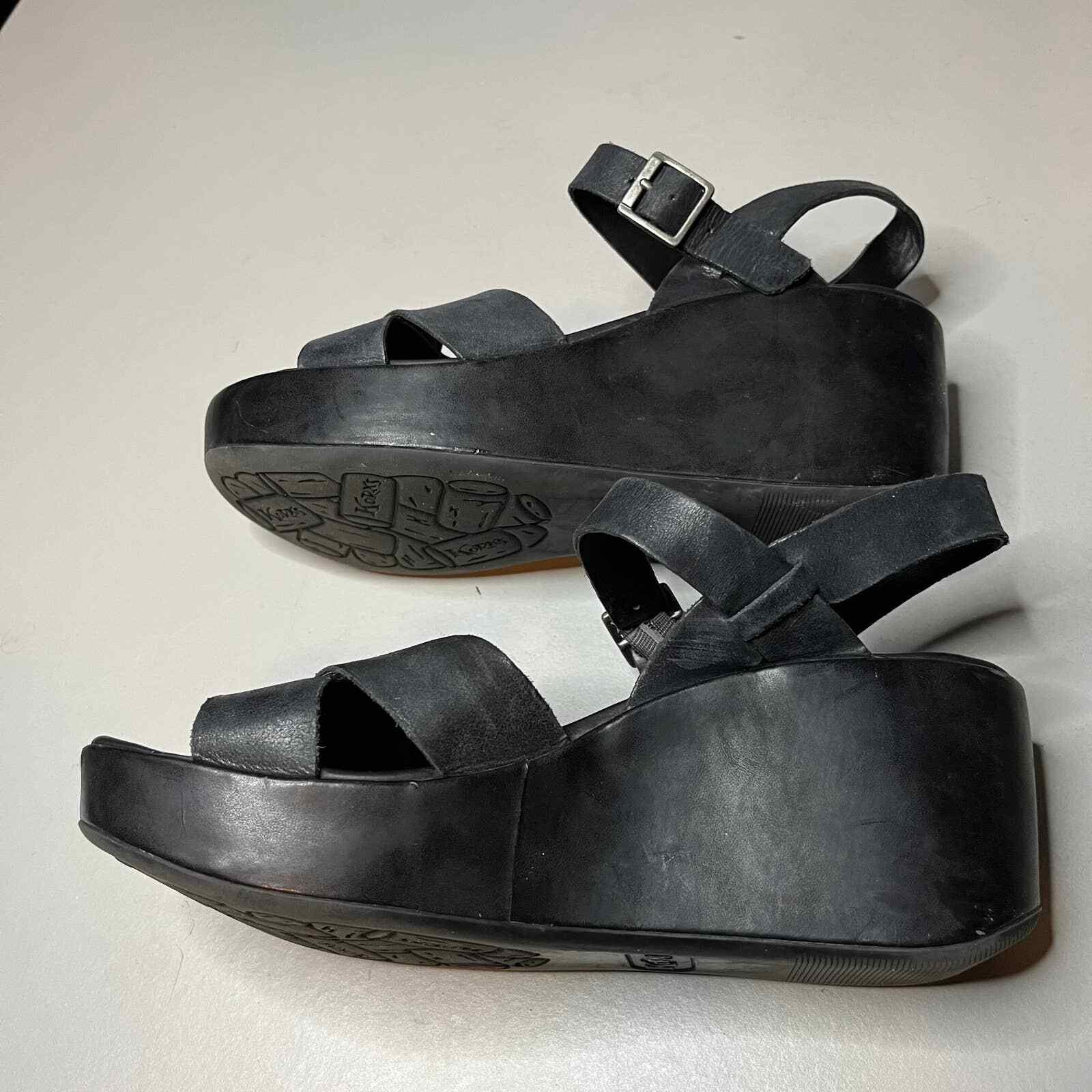 Kork Ease Ava Classic Platform Sandal Women's 7 Black… Gem