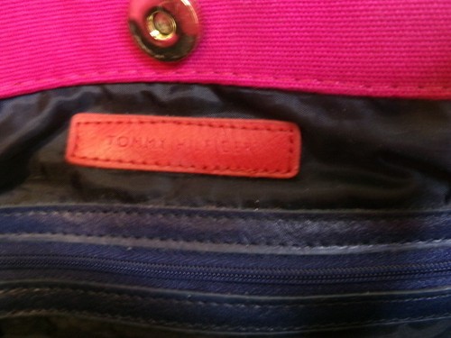 Tommy Hilfiger borsa a mano in tela rosa caldo bianca ancoraggio borsa da spiaggia - Foto 10 di 13