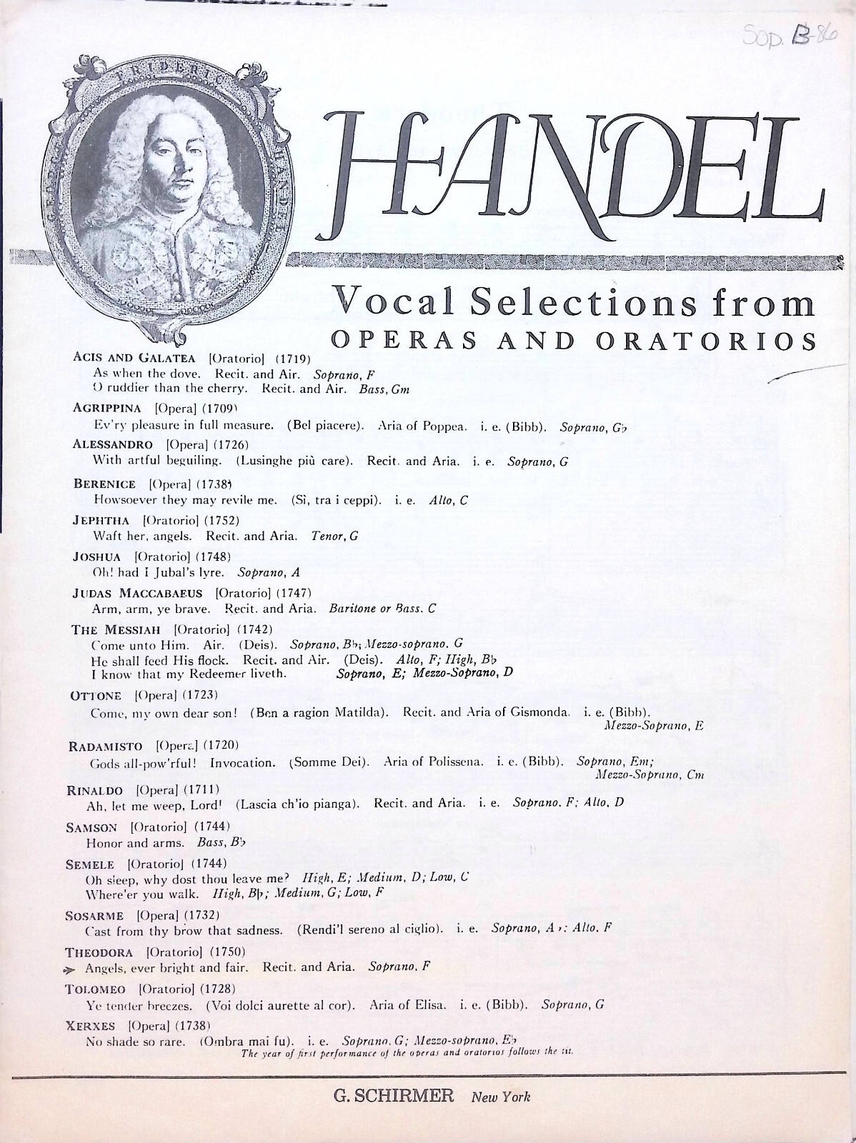 Theodora Angels Ever Bright And Fair Sheet Music Soprano Handel Recitative Aria