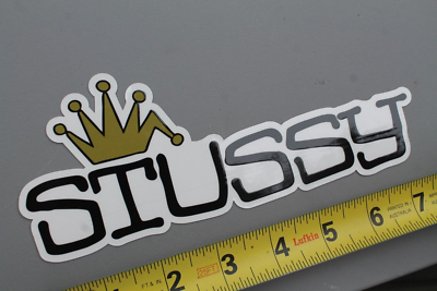 STUSSY Clothing Surfboards Graffiti Crown Clear Gold Black Stu1