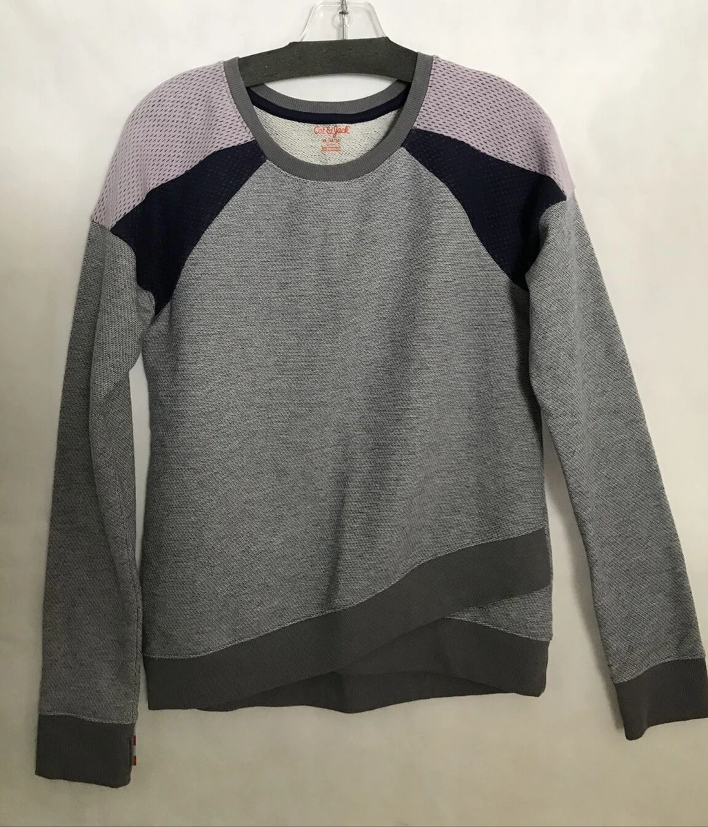Unisex Cat Jack Sweatshirt Size XL 14 16 Gray Blue Lilac NWT B5