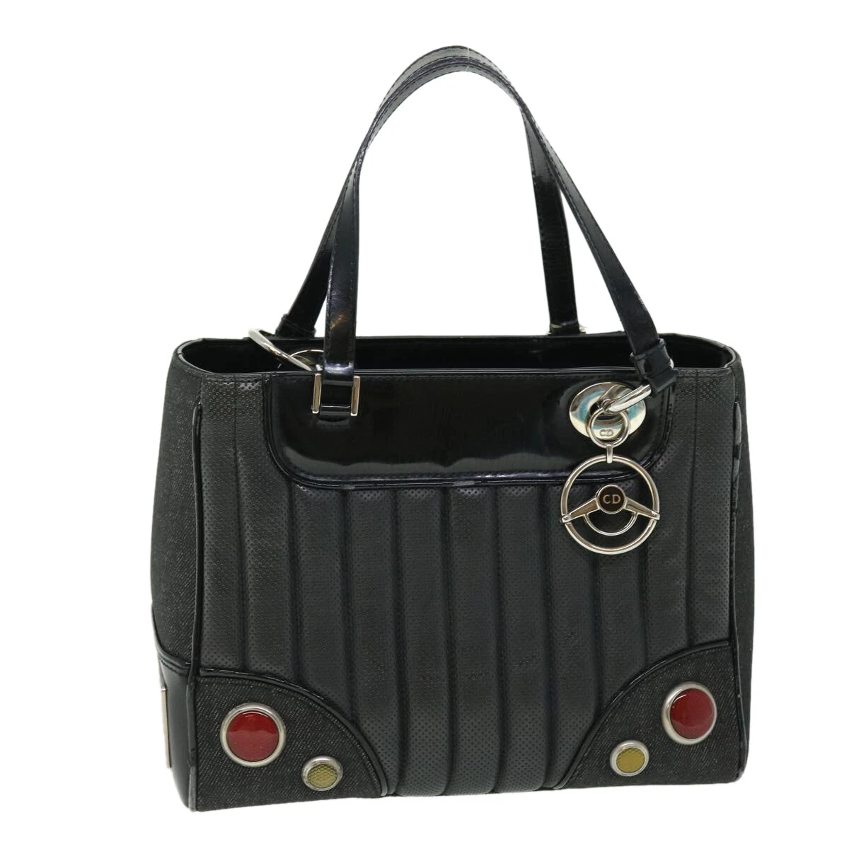 Sac à main Christian Dior cuir noir authentique 50439