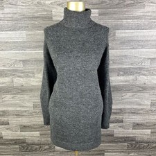 H&M Turtle Neck Pullover Gray Wool Blend Sweater Dress Women's Size Small