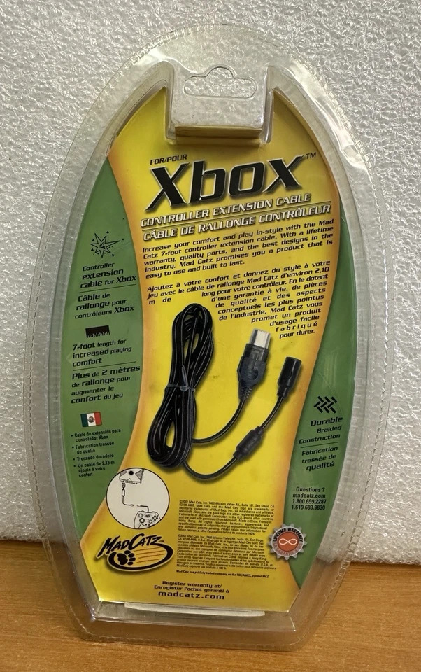 Mad Catz for Original Xbox Controller 7 ft Extension Cord Cable Heavy Wiring - Image 3 of 4