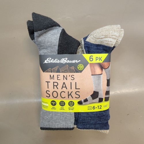 6Pack Eddie Bauer Men's Trail Crew Socks Size 612 (Two Colors) NWT eBay