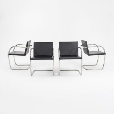 1990s Mies van der Rohe for Knoll Tubular Brno Chair Thin Pad Leather 10x Avail