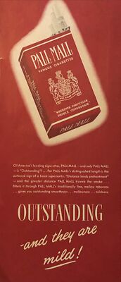 1947 Pall Mall Cigarettes PRINT AD Outstanding & They Are Mild VTG 1940s