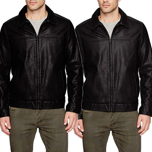 Tommy Hilfiger Uomo Classico Giacca di pelle sintetica 157AU855 Più  Colori/Taglie | eBay