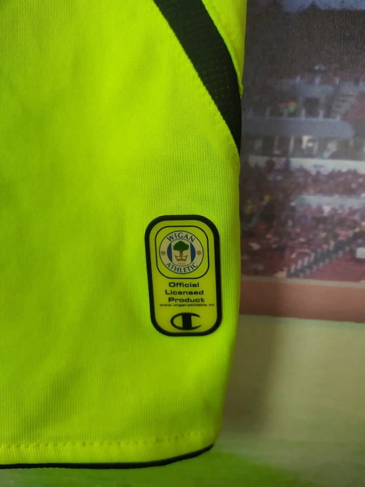Camiseta de fútbol visitante Wigan Athletic 2008-2009 Jersey campeón para hombre talla S Foto 2 de 4