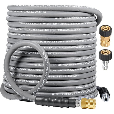 #ad 3 8quot; Pressure Washer Hose 50 FT 4500 PSI Steel Braided Layer amp; NonMarking Ru... $107.91