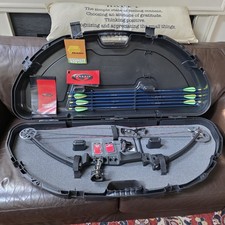 Genesis X Pro Archery Bow,  Plano Case, Arrows and new parts