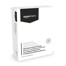 Amazon Basics Multipurpose Copy Printer Paper, 8.5 x 11 Inches , 24 lb, 1 Mega R