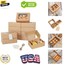 Luxury 9x6.3x3 Inch Cookie Boxes with View Window - Perfect for Treats & Gifting