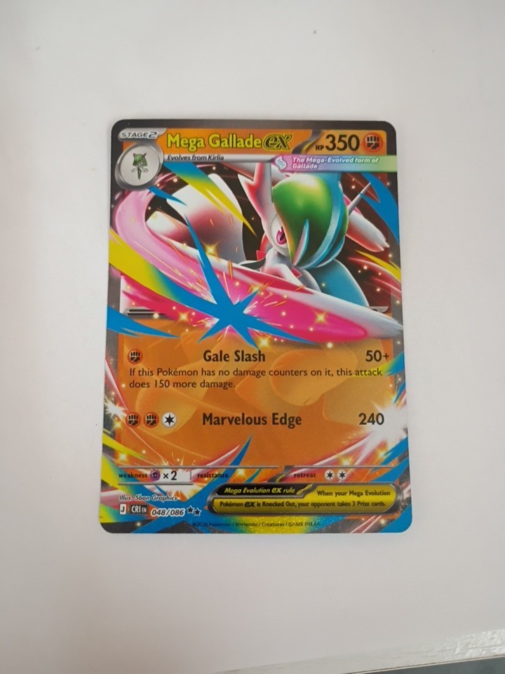Pokemon TCG Mega Gallade ex 48/86 Double Rare Chaos Rising ME04 NM