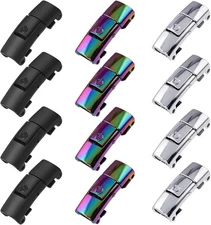 12 Pieces Shoelaces Buckle Lock Metal Quick Easy Shoelace No Tie BuckLe Switch L