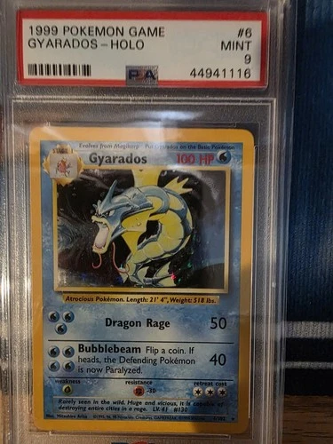 Pokémon Gyarados Holo Base Set 1999 PSA 9 Holo Rare 6/102 Wizards of the Coast