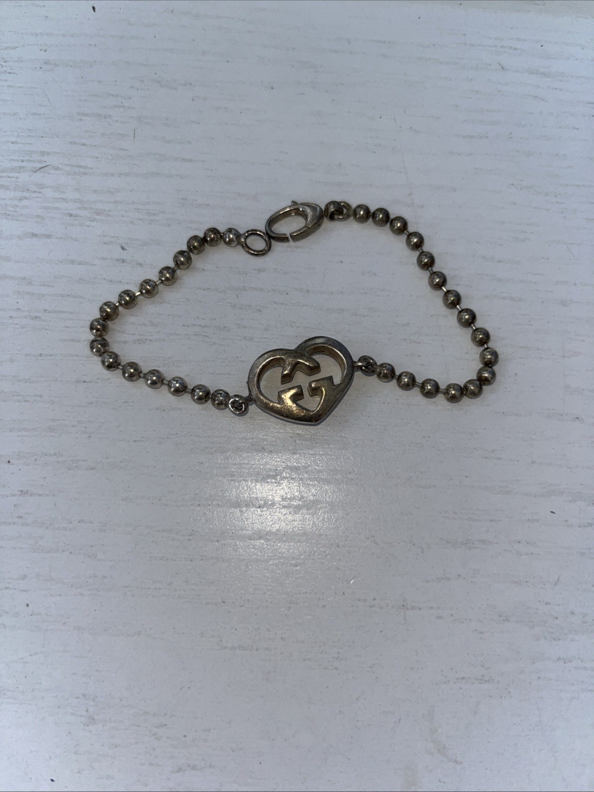 GUCCI Sterling Silver Interlocking Chain Bracelet… - image 1