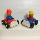 Vintage 70's Fisher Price Little People Cars and Little People Lot of 4