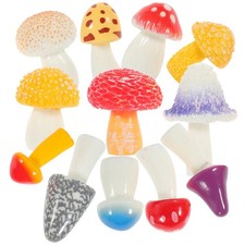 12 Pcs Mushroom Garden Ornaments Mushrooms Miniature Landscape Figurine