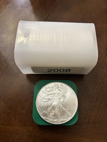 2008 $1 American Silver Eagles Roll of 20 BU Original Tube￼