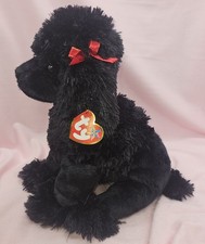 Retro TY 2003 GIGI Black Poodle Beanie Buddy New With Tags Large Plush Dog