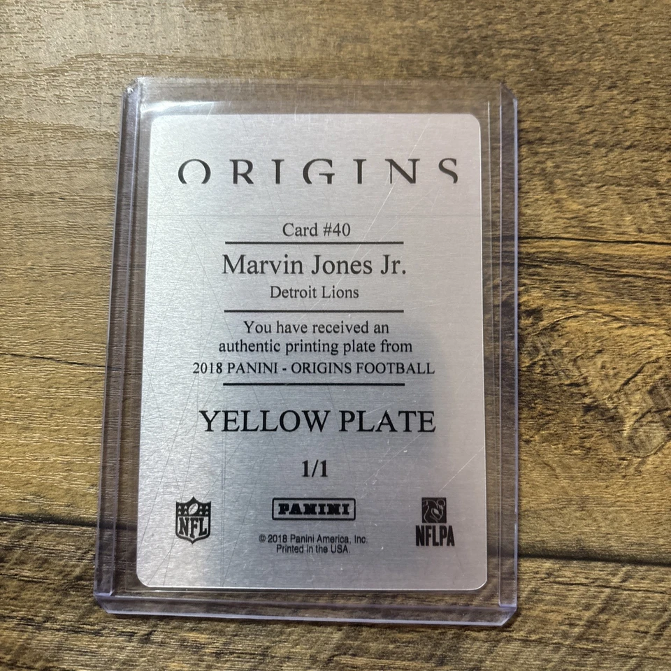 2018 Origins Marvin Jones Jr Yellow printing plate 1/1 - Image 2 of 2