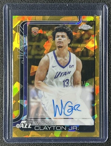 WALTER CLAYTON JR. 2025-26 TOPPS CHROME SAPPHIRE ROOKIE AUTO GOLD REFRACTOR /50