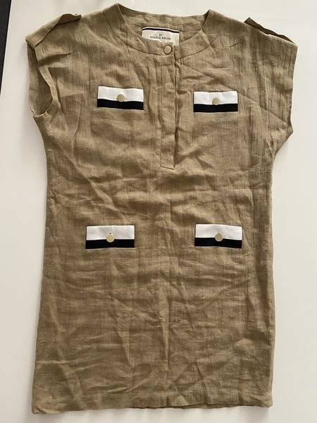 Women By Malene Birger Dress Khaki Linen 32