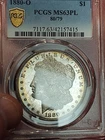 1880/79-O Morgan Silver Dollar MS63 Proof Like-Scarce PL & VAM-4 Micro O Variety