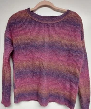 Maurices Multi Color Spacedye Crew Neck Fuzzy Sweater Size XS