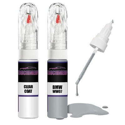 Lackstift für BMW FROZEN SILVER WW07 + Klarlack Pinsel Kratzer Fix Kit