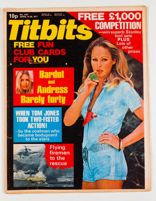 Ursula Andress Brigitte Bardot Boy London Tom Jones TITBITS MAGAZINE APRIL 1977
