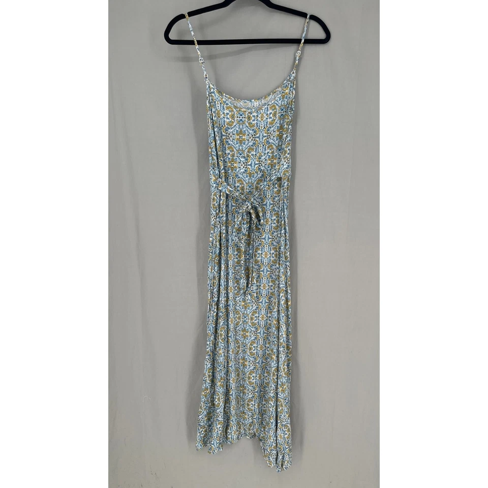 Olivaceous Dress Womens Small Blue Floral Maxi Yellow Summer Cottage Boho - Image 3 of 4