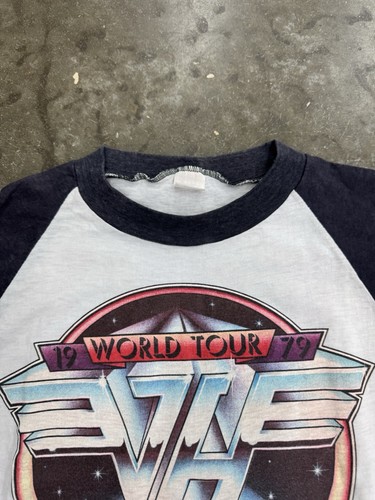 Van Halen 1979 Tour Shirt Single Stitch Size Med Vintage Raglan Tee Double Sided - Picture 3 of 6