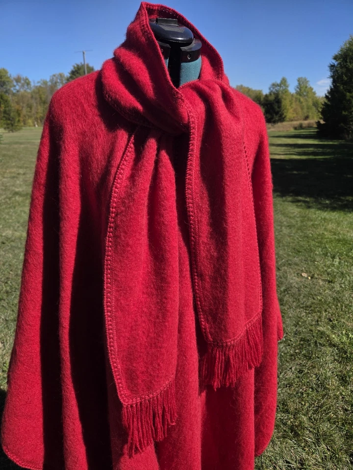 Abrigo Suéter Poncho Alpaca Diana O/S M L XL 1X 2X 3X 100% Alpaca con Bufanda Foto 3 de 4