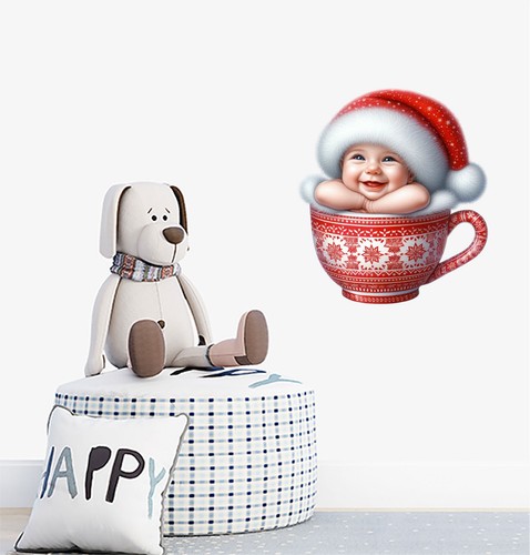 Farbe Weihnachten Baby Wandbild Schlafzimmer Laptop Dekor Vinyl Aufkleber Abziehbild 6 Größen - Bild 2 von 7