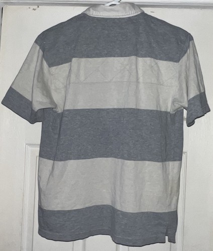Polo Ralph Lauren Rugby Shirt Boys Size L 16/18 Gray/White Striped Lion Graphic - Picture 2 of 3