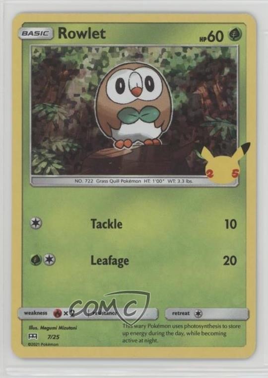 Rowlet Confetti Holo Pokémon Sword & Shield McDonald's Collection #7