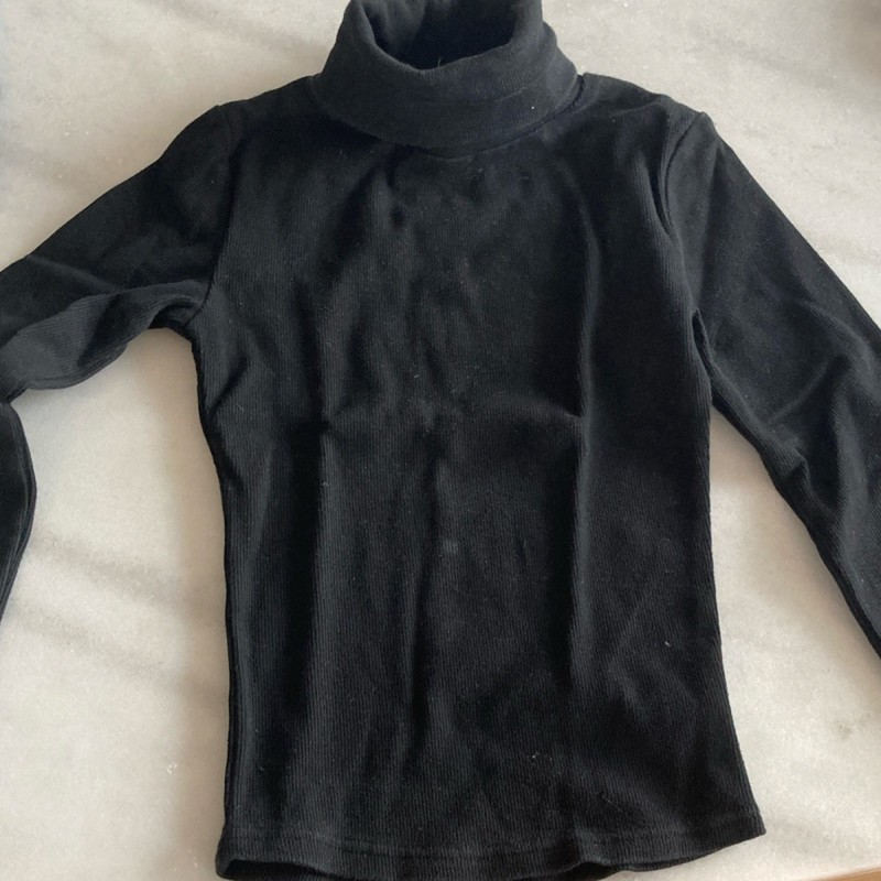 Sonia Rykiel Black Turtleneck Long Sleeve Top 97% Cotton Girls 8Y