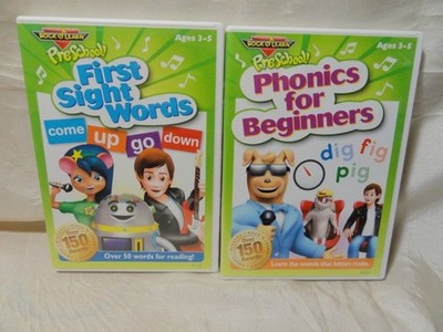 ROCK N LEARN PHONICS FOR BEGINNERS / FIRST SIGHT WORDS AGES 3-5 PRESCHOOL 2 DVDS