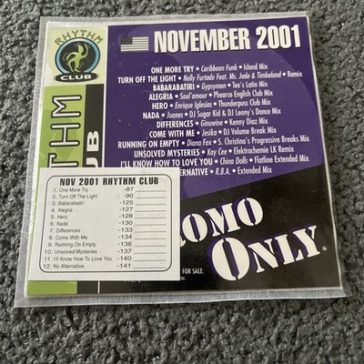 PROMO ONLY RHYTHM CLUB CD November 2001 Enrique Iglesias Hero Thunderpuss Remix
