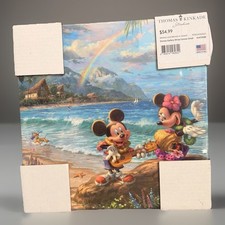 Thomas Kinkade Disney Mickey & Minnie In Hawaii Canvas Wrap NEW COA