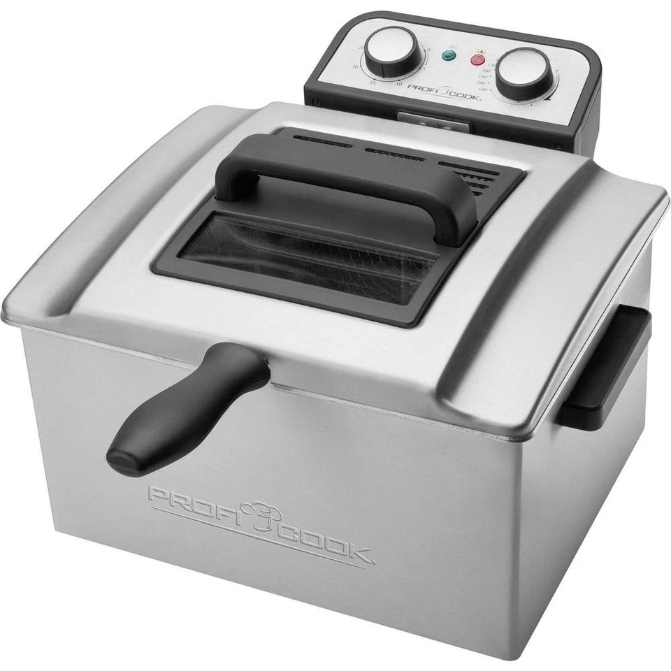 Profi Cook PC-FR1038 Doppel Kaltzonen Fritteuse 5 l 3000 W Timerfunktion, mit