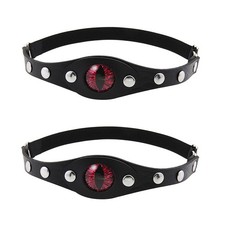 2 PCs Punk Faux Leather Leg Garter For Halloween Elastic Rock Thigh Belt Black