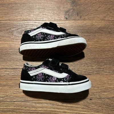 Vans Black Purple Octopus Old Skool V Toddler Shoes Size 6.5 Kids Sneaker