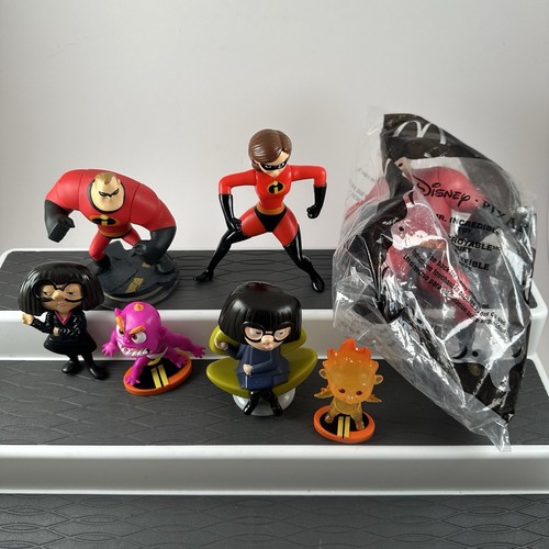 Disney Pixar Incredibles Action Figures Pictured Lot Of 7 Pieces - Picture 1 of 9